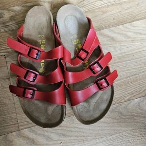 Womens Red Birkenstock Sandsls